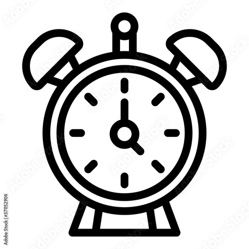 Bedroom alarm clock icon. Outline bedroom alarm clock vector icon for web design isolated on white background