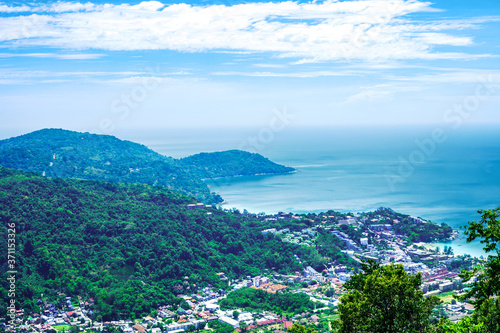 Phuket spring landscape by blue sky from Big Buddha viewpoint, Thailand