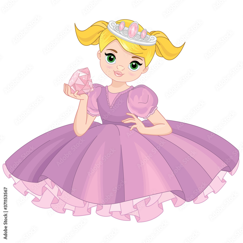 Blond princess sitting on the floor Blond princess sitting on the floor