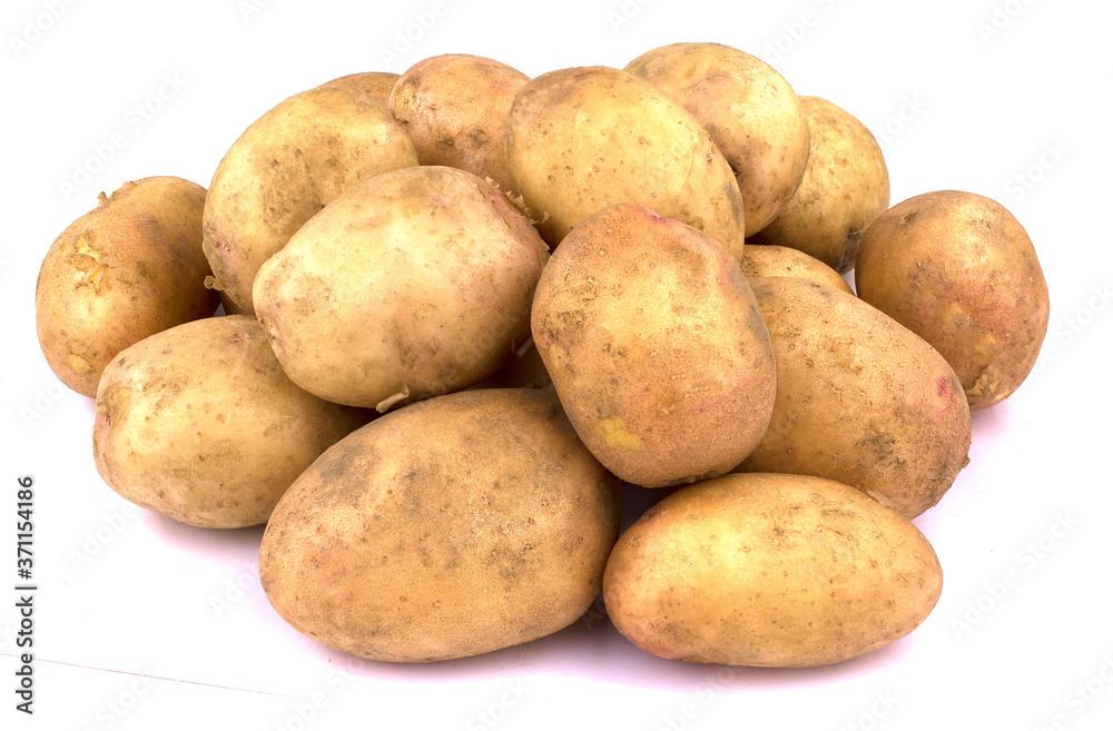Young potato isolated on white background. Young potato isolated on white background.