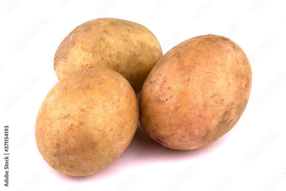 Young potato isolated on white background. Young potato isolated on white background.