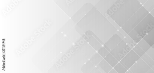 Abstract rounded square with line white and gray gradient background technology concept