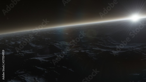 science fiction wallpaper  cosmic landscape  realistic exoplanet  abstract cosmic texture  beautiful alien planet in far space  detailed planet surface  abstract aerial view  abstract texture 3d rende
