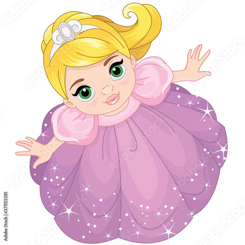 Cute little girl looking up