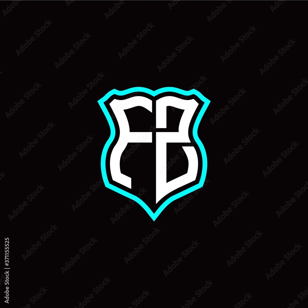 Initial F Z letter with shield style logo template vector