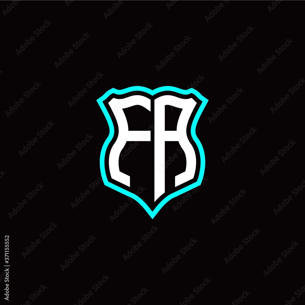 Initial F A letter with shield style logo template vector
