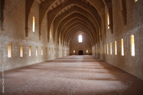 The Gothic hall of the Poblet monastery (cat. Reial Monestir de Santa Maria de Poblet).Vimbodi and Poblet. photo