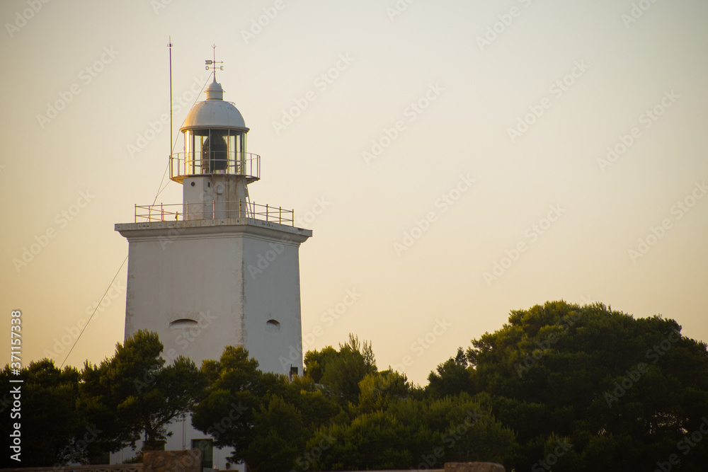 Santa Pola lighthouse at sunset