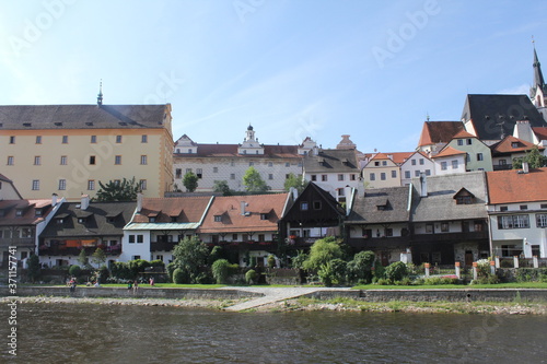 Peaceful river scenery in cesky krumlov