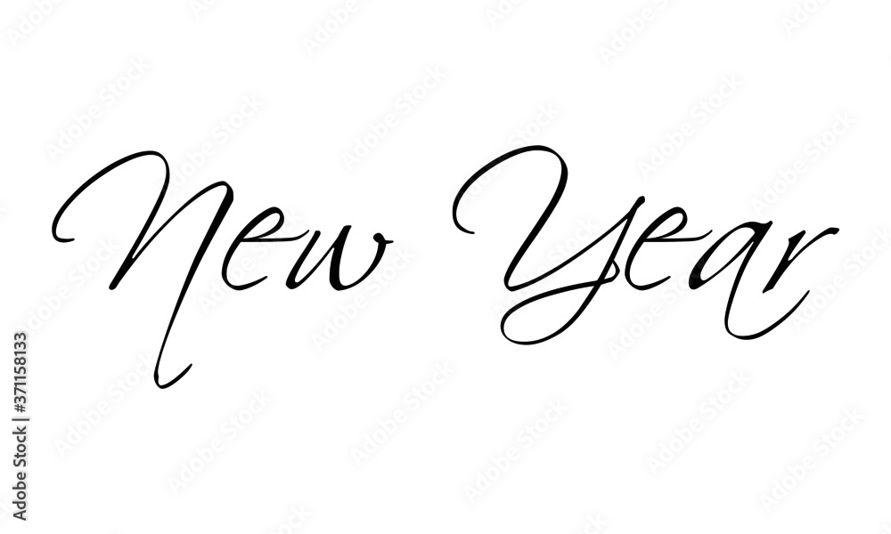 New Year Hand Writen Typoghraphy