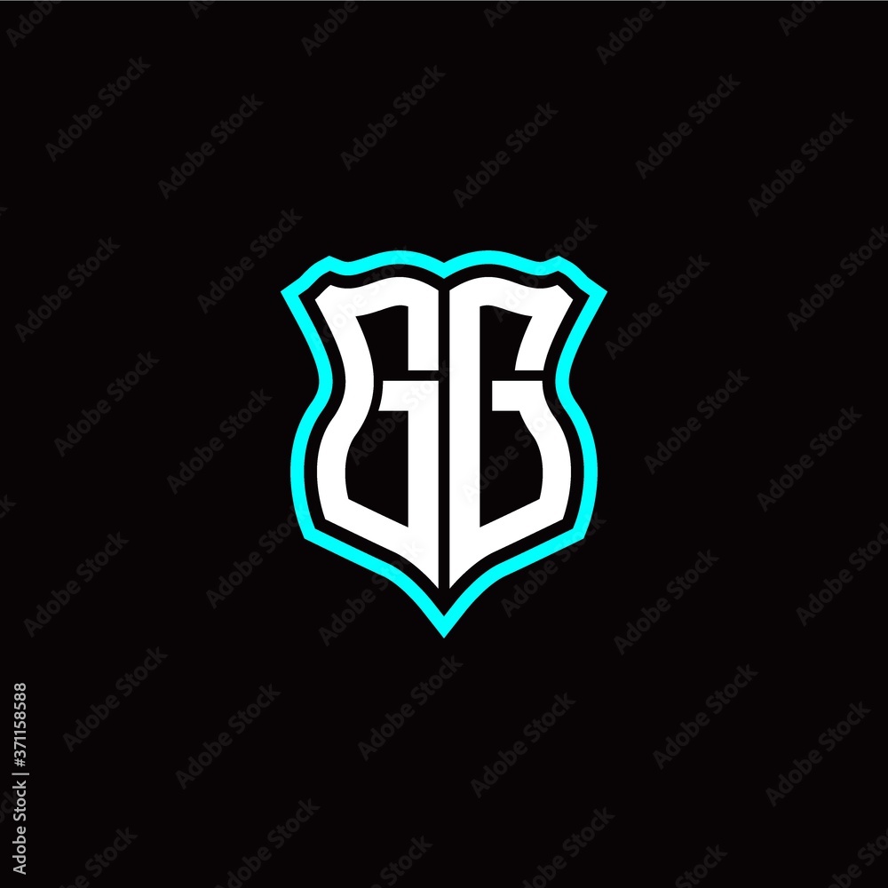 Initial G G letter with shield style logo template vector Initial G G letter with shield style logo template vector