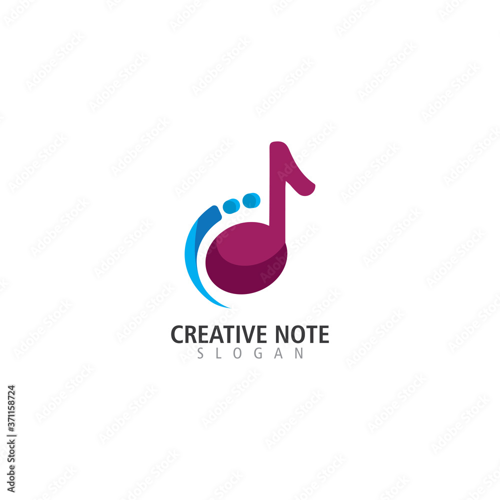 Music note logo design inspiration creative template icon vector Music note logo design inspiration creative template icon vector