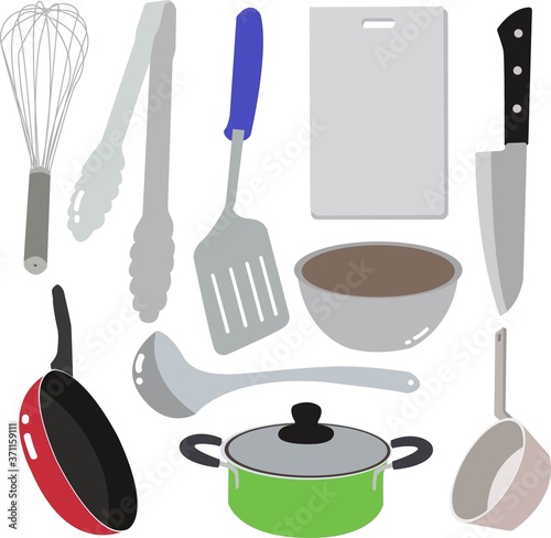 illustration of cooking tools - set