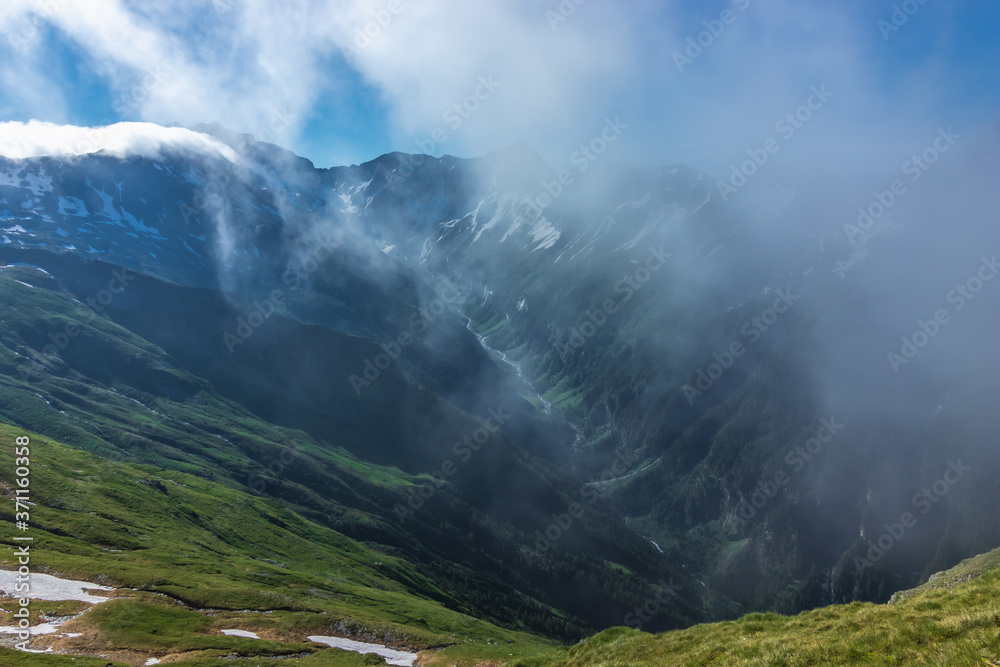 mountain landscape with clouds just before rain in the Austria mountain landscape with clouds just before rain in the Austria