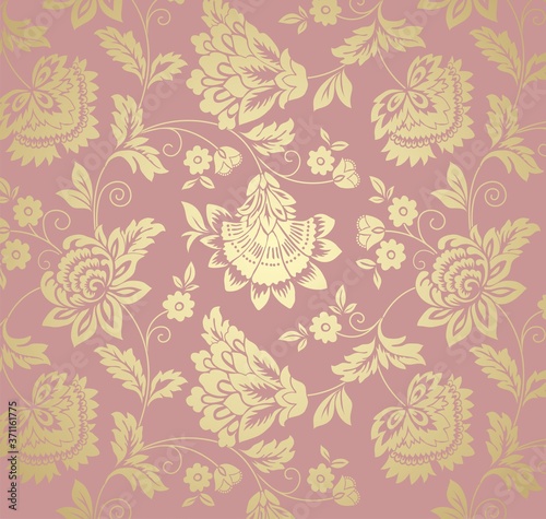 wedding card design  paisley floral pattern   India 