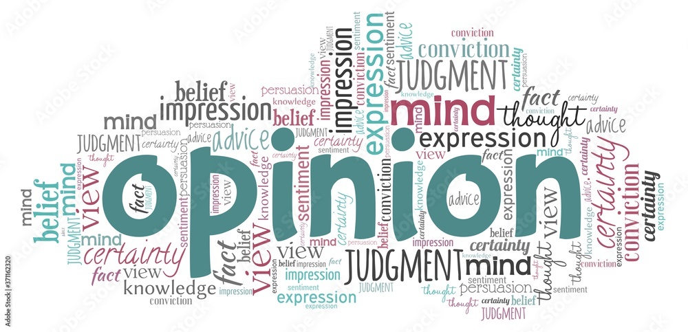 Fototapeta premium Opinion word cloud isolated on a white background.