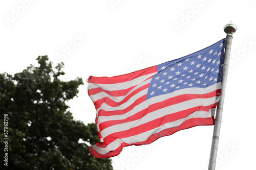 american flag on the wind