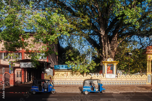 Auto rickshaw or Bajaj three wheeler on street in Colombo, Sri Lanka