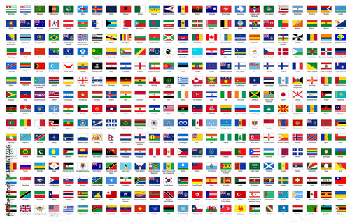 All national flags of the world with names