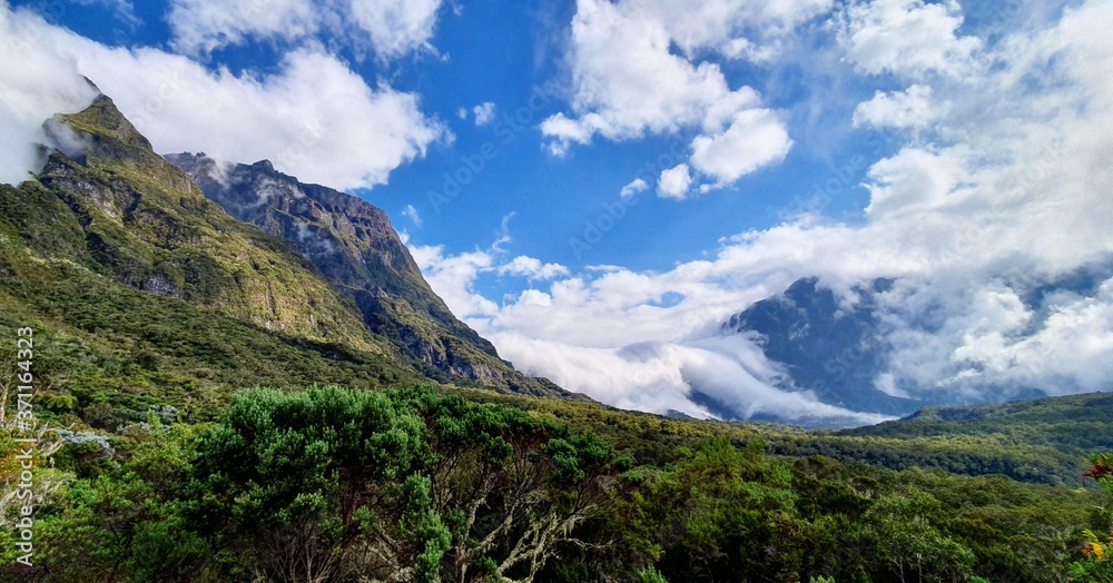 mountain landscape with clouds