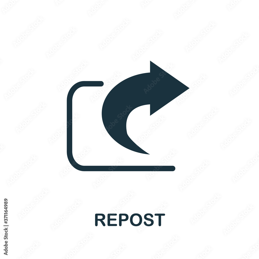 Repost icon. Simple element from social media collection. Creative Repost icon for web design, templates, infographics and more Repost icon. Simple element from social media collection. Creative Repost icon for web design, templates, infographics and more