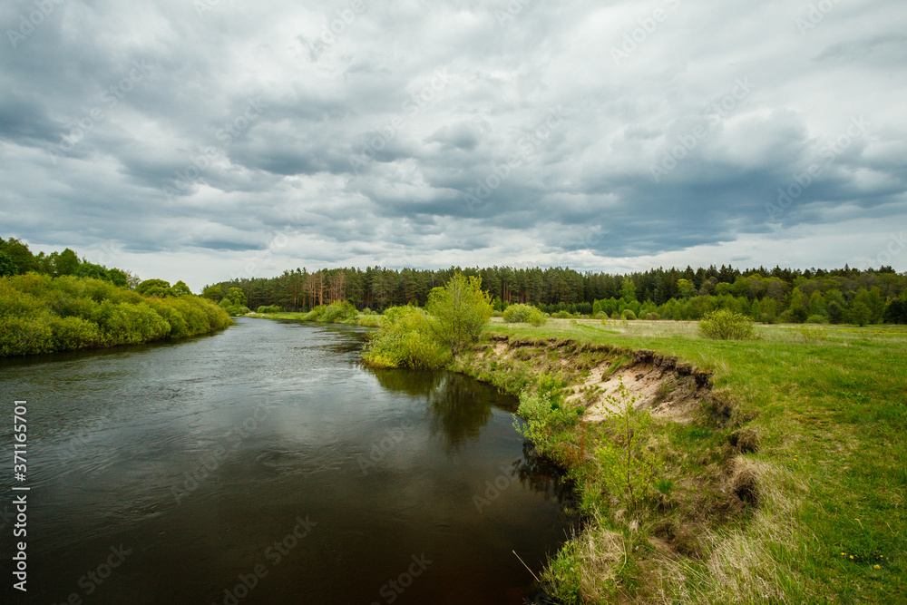 landscape with river and sky