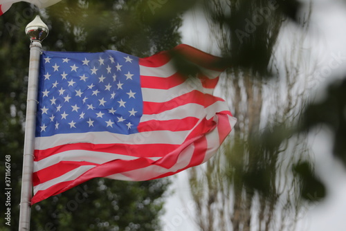 american flag on the wind