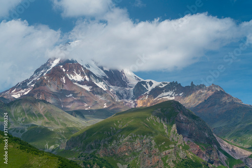 Kazbegi Peak and Glacier, Kazbegi Reserve, Georgian Military Highway, Mtskheta-Mtianeti Region, Georgia, Middle East