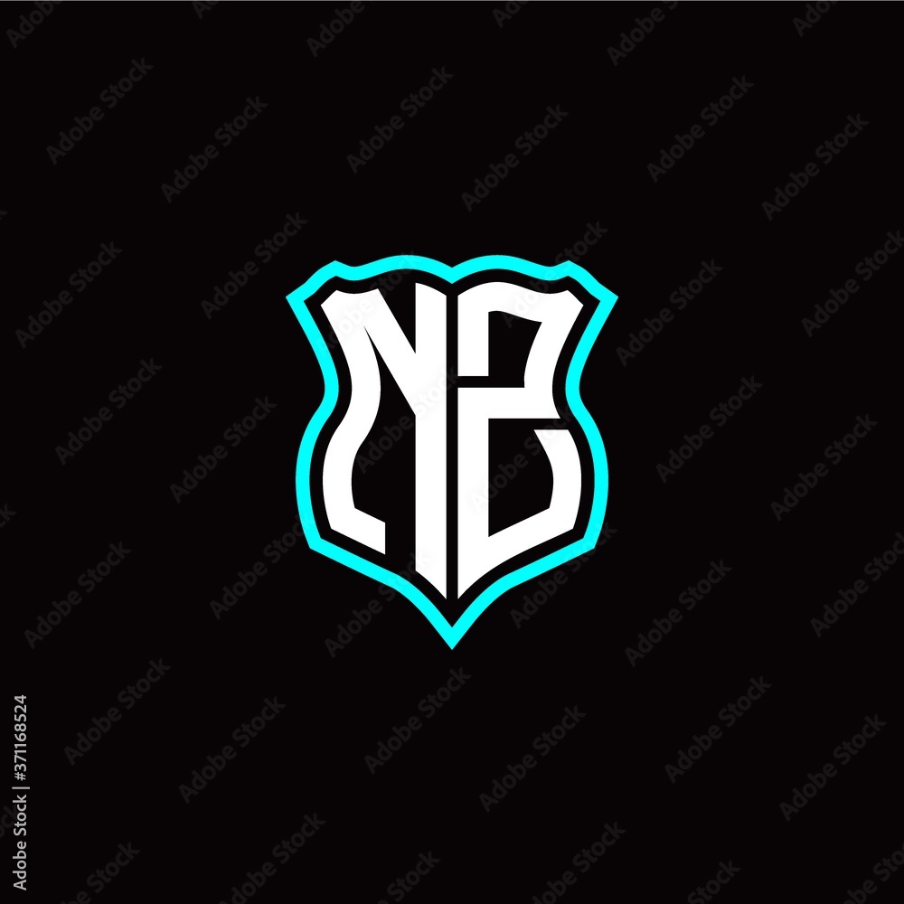 Initial N Z letter with shield style logo template vector Initial N Z letter with shield style logo template vector