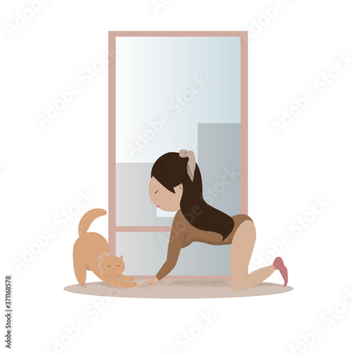 girl with kitty