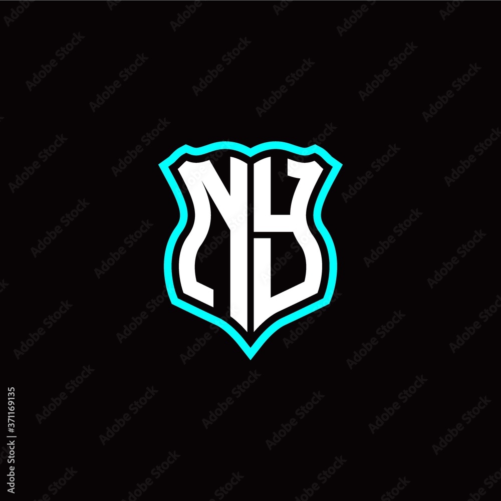 Initial N Y letter with shield style logo template vector Initial N Y letter with shield style logo template vector