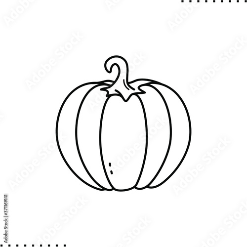 pumpkin vector icon in outline