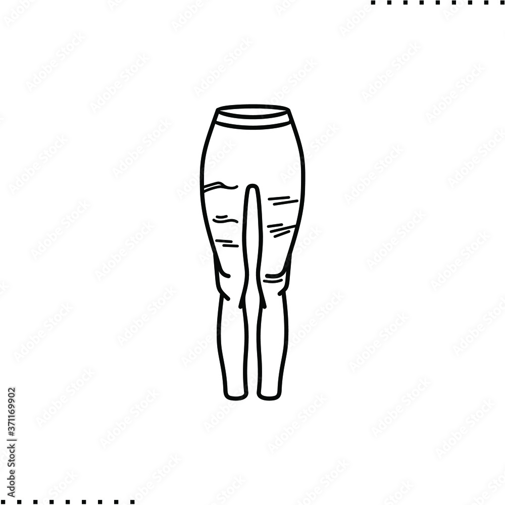 skinny jeans vector icon in outline skinny jeans vector icon in outline