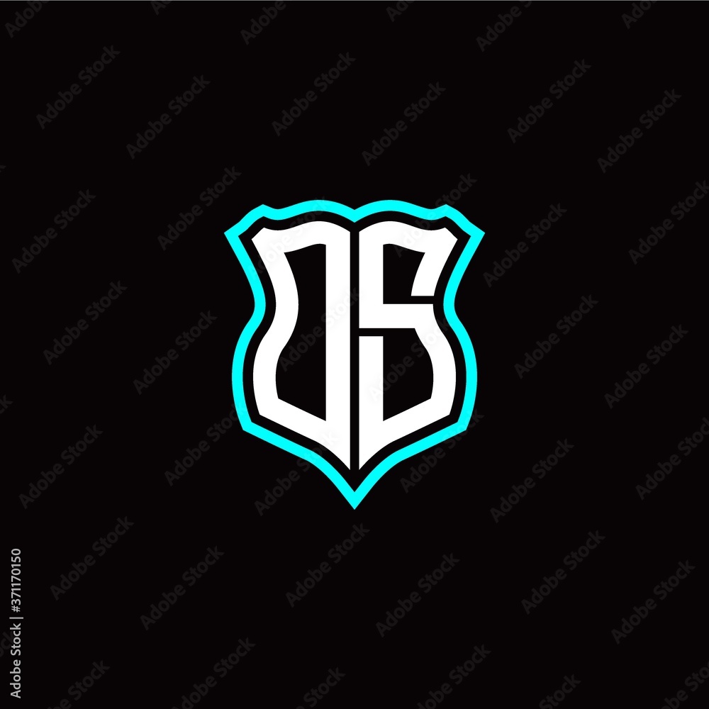 Initial O S letter with shield style logo template vector Initial O S letter with shield style logo template vector