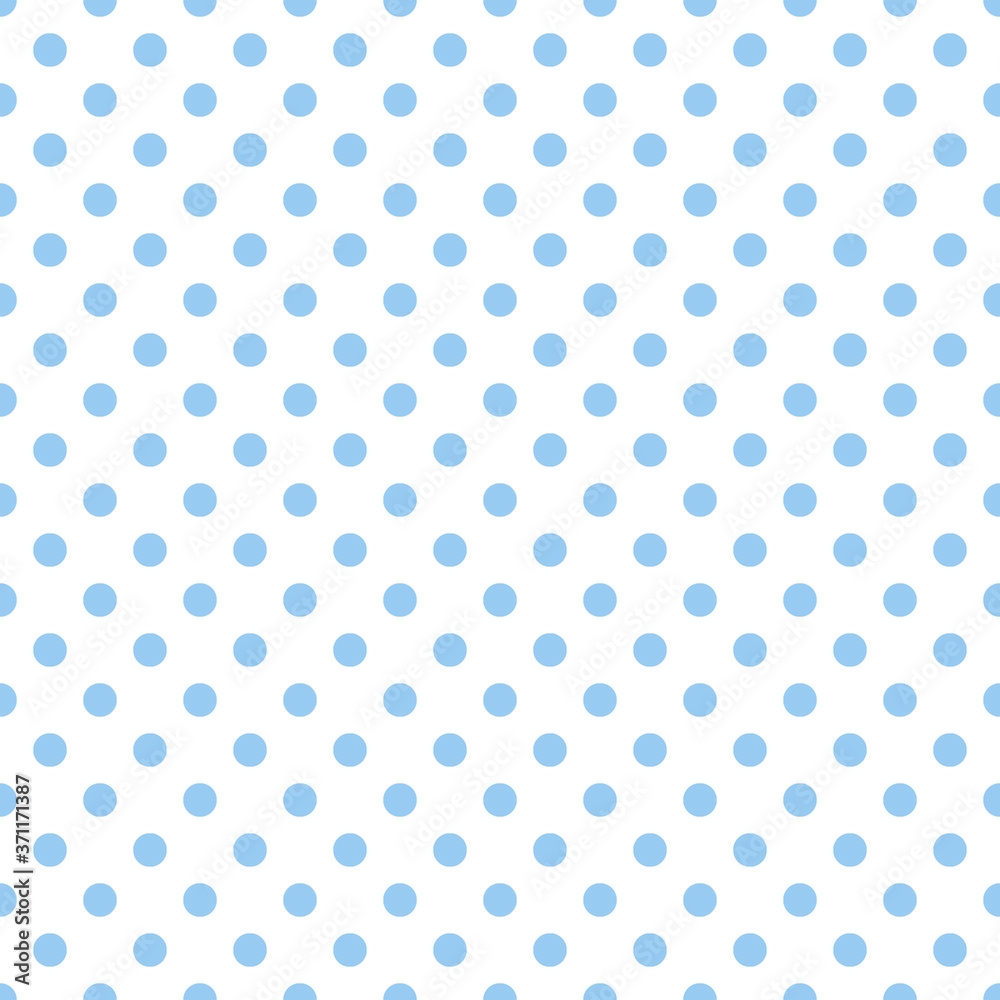 Polka dot seamless pattern. Blue dots on white background. Good for design of wrapping paper, wedding invitation and greeting cards