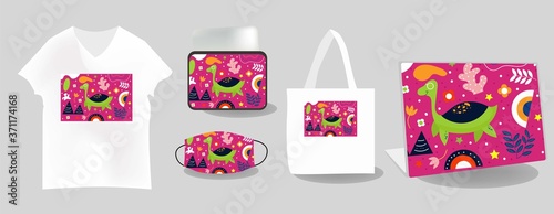 Cute Illustration art Prehistoric an pattern background. can be applied on the watch, totebag. souvenirs, tshirt, stickers, phone cases, pillows, laptop skins, travel mugs, masks, pin buttons