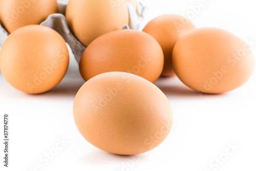 The eggs isolated on white background