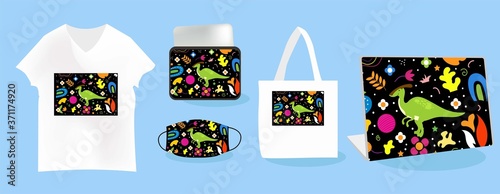 Cute Illustration art Prehistoric an pattern background. can be applied on the watch, totebag. souvenirs, tshirt, stickers, phone cases, pillows, laptop skins, travel mugs, masks, pin buttons