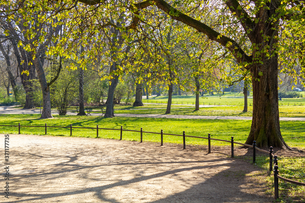 Im Leipziger Johannapark am frühen Morgen