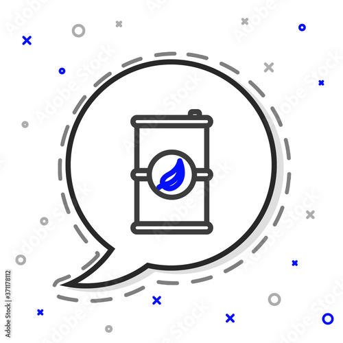Line Bio fuel barrel icon isolated on white background. Eco bio and canister. Green environment and recycle. Colorful outline concept. Vector Illustration.
