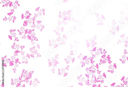 Light Pink vector backdrop with memphis shapes.