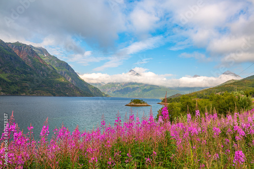 Norway summer Landscape,Lofoten island.