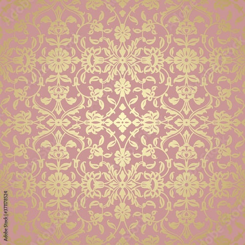 wedding card design, paisley floral pattern , India 