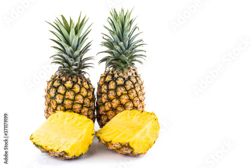 Close-up of fresh pineapples, it is a sweet and juicy fruit.