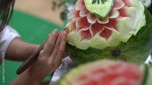 Carved watermelon fruit for the carving