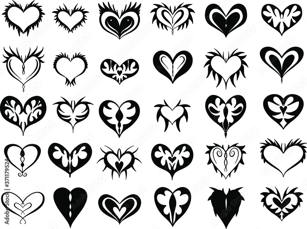 30 Jagged Alternative Heart Logo Illustrations Collection 30 Jagged Alternative Heart Logo Illustrations Collection
