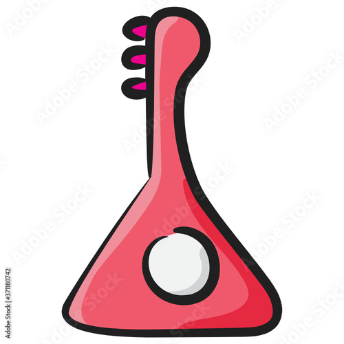 
Plucked string instrument, hand drawn icon of balalaika vector design 
