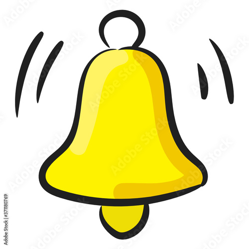 
Icon of bell in colorful hand drawn design, editable vector 
