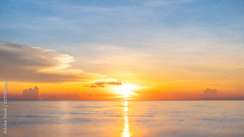 Sun reflection in the sea by the sunset