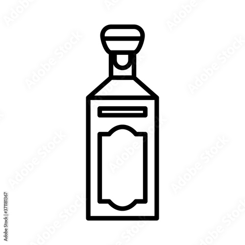 liqueur bottle icon, line style